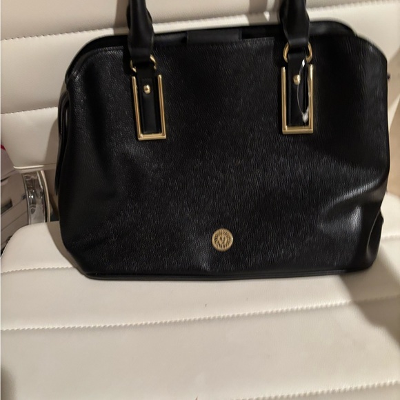 Anne Klein Tote Purse Faux‎ Leather Black - Picture 1 of 7
